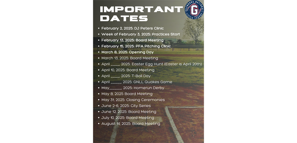 IMPORTANT DATES